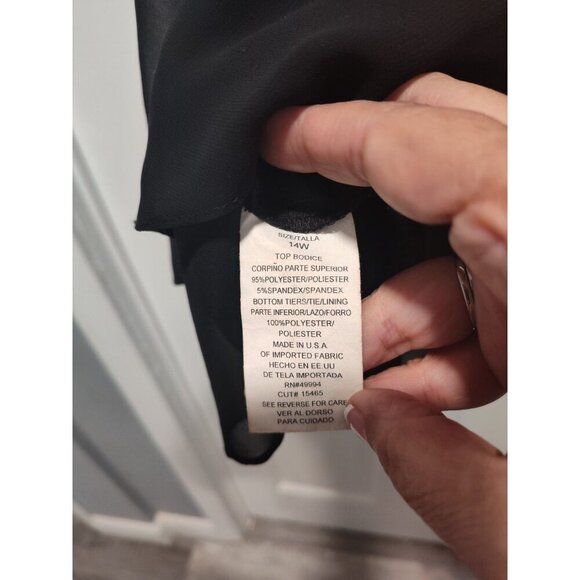 Vtg R&M Richards Woman Top Plus Size 14W Black Sequin Rhinestone Cocktail Blouse - Picture 9 of 10